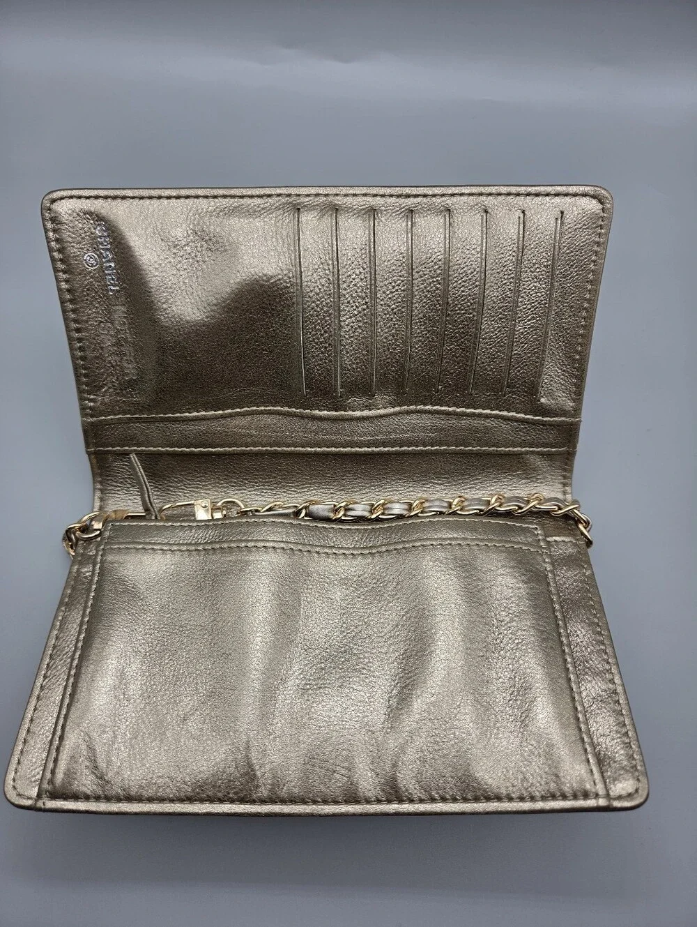 💛CHANEL Yen Gold Leather Wallet/Clutch💛